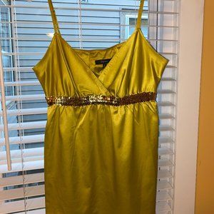 Express Green Sequin Tank Top Large